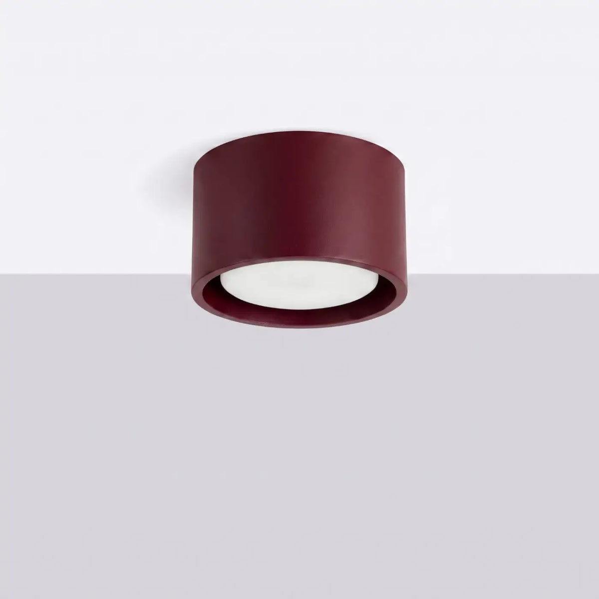 Plafonnier plat en aluminium, 1, 2 ou 3 spots, quatorze couleurs, bordeaux