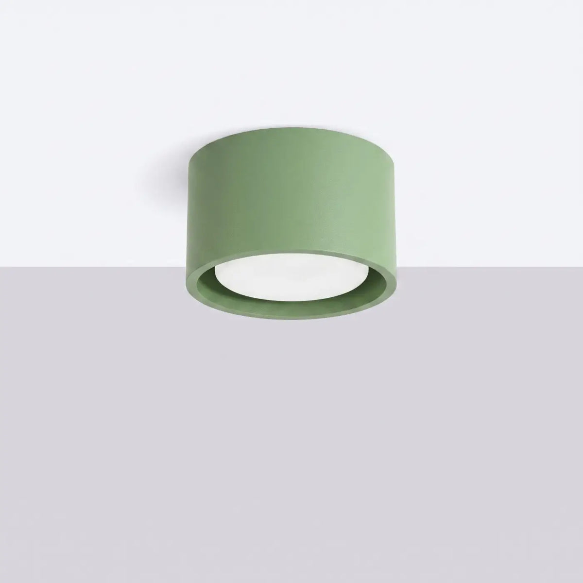 Plafonnier plat en aluminium, 1, 2 ou 3 spots, quatorze couleurs, sauge