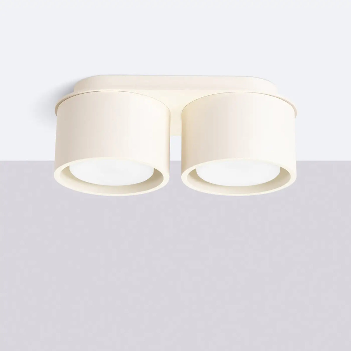 Plafonnier plat en aluminium, 1, 2 ou 3 spots, quatorze couleurs, beige