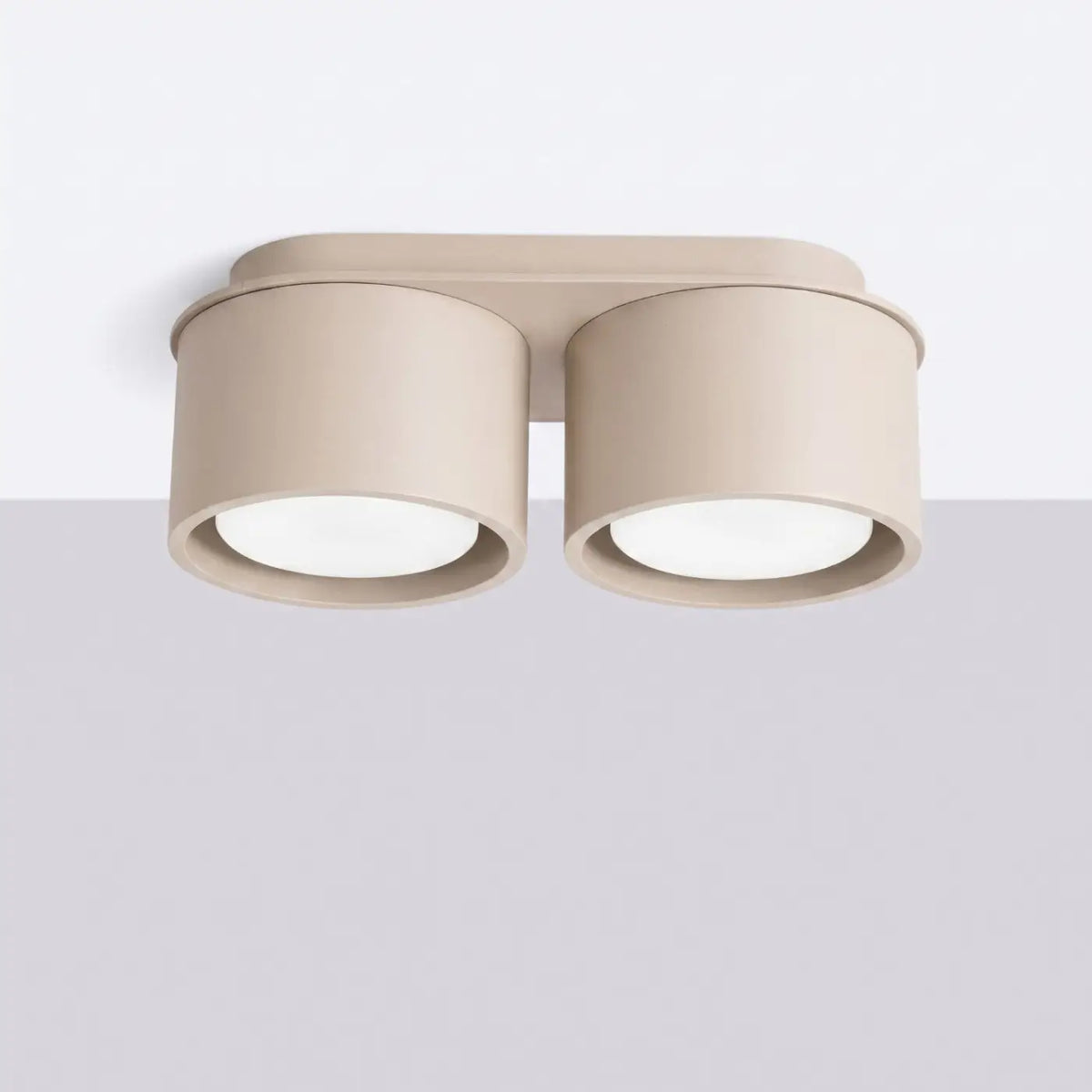 Plafonnier plat en aluminium, 1, 2 ou 3 spots, quatorze couleurs, taupe