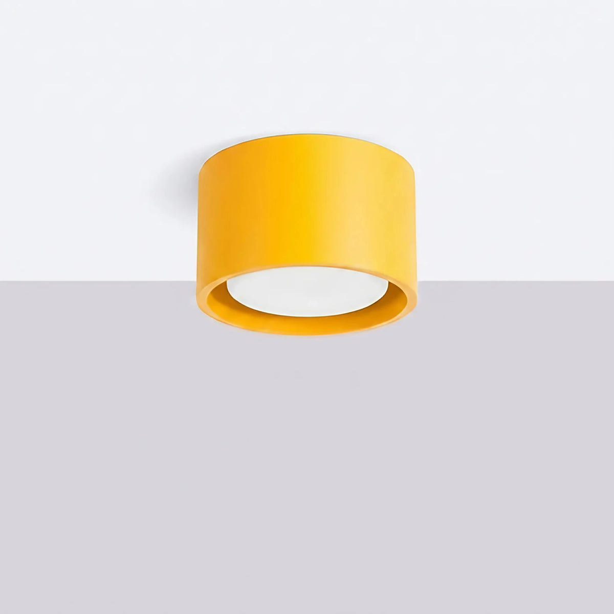 Plafonnier plat en aluminium, 1, 2 ou 3 spots, quatorze couleurs, jaune