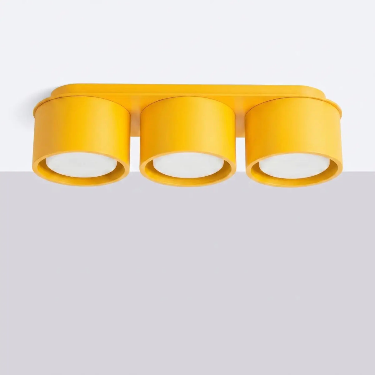 Plafonnier plat en aluminium, 1, 2 ou 3 spots, quatorze couleurs, jaune