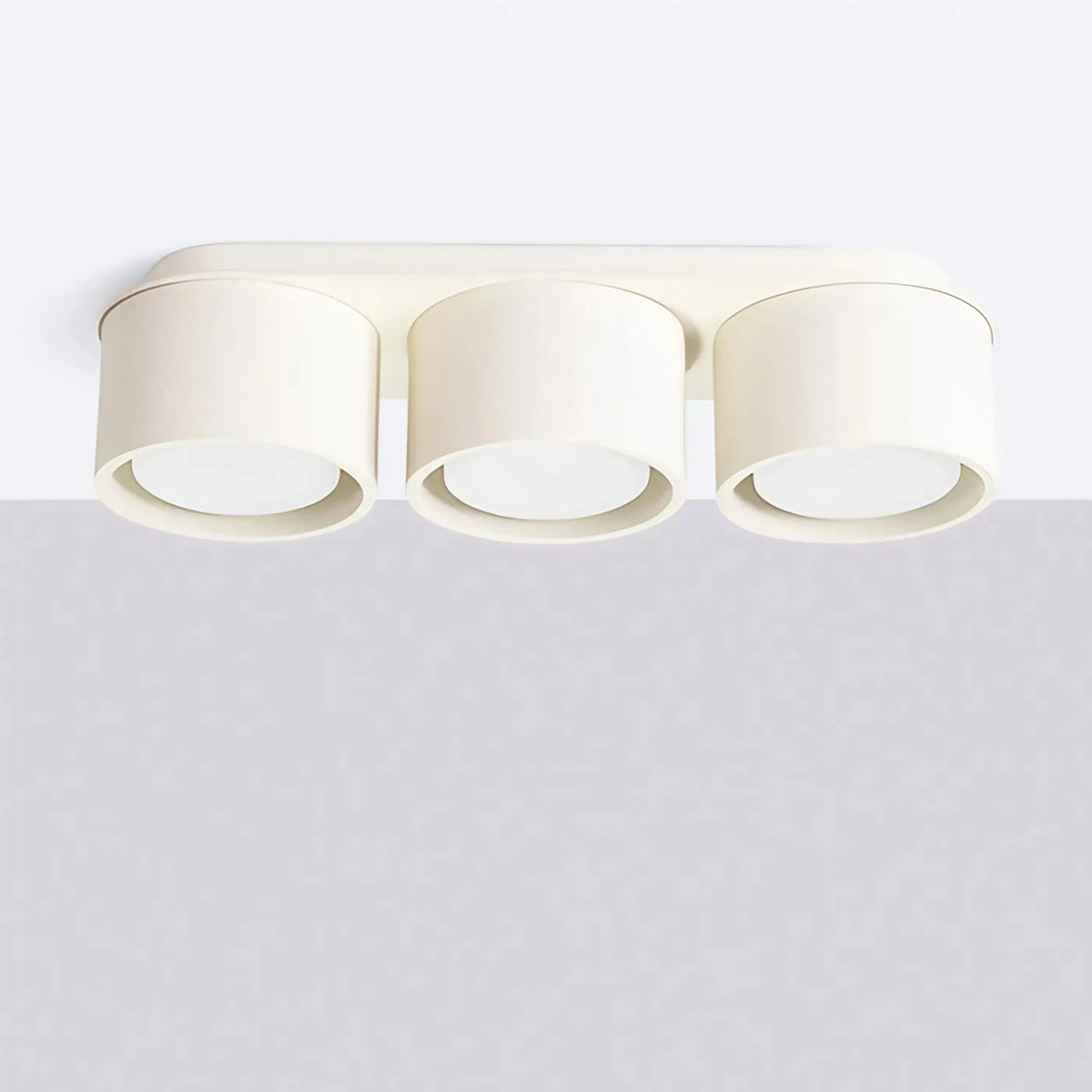 Plafonnier plat en aluminium, 1, 2 ou 3 spots, quatorze couleurs, beige