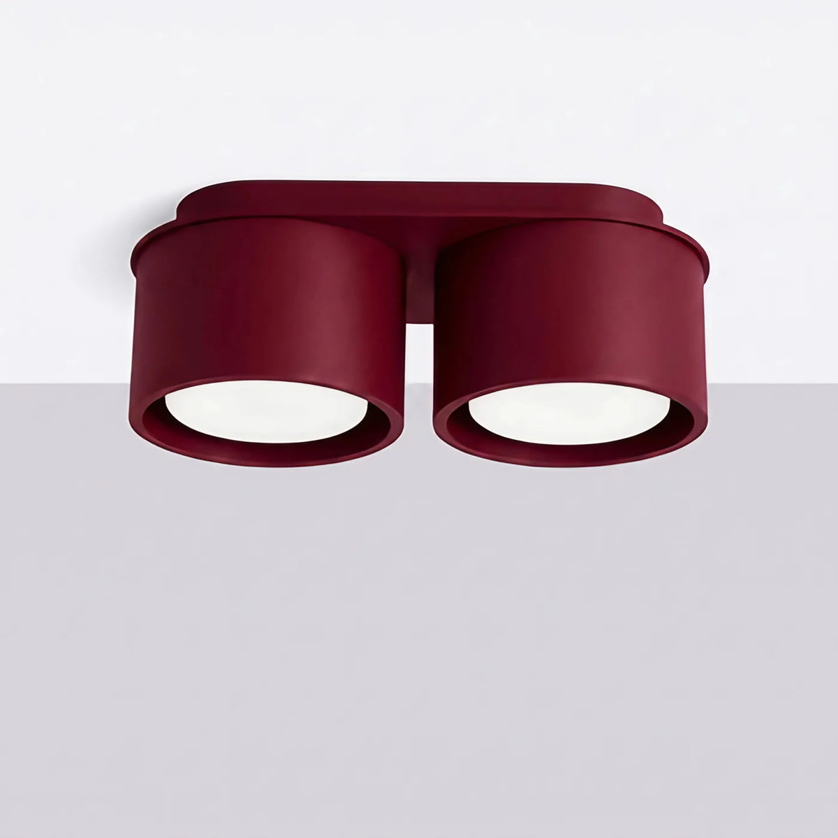Plafonnier plat en aluminium, 1, 2 ou 3 spots, quatorze couleurs, bordeaux