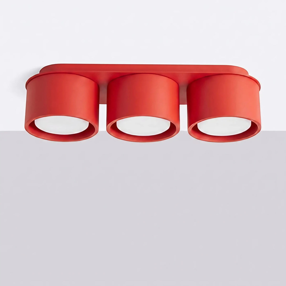 Plafonnier plat en aluminium, 1, 2 ou 3 spots, quatorze couleurs, rouge