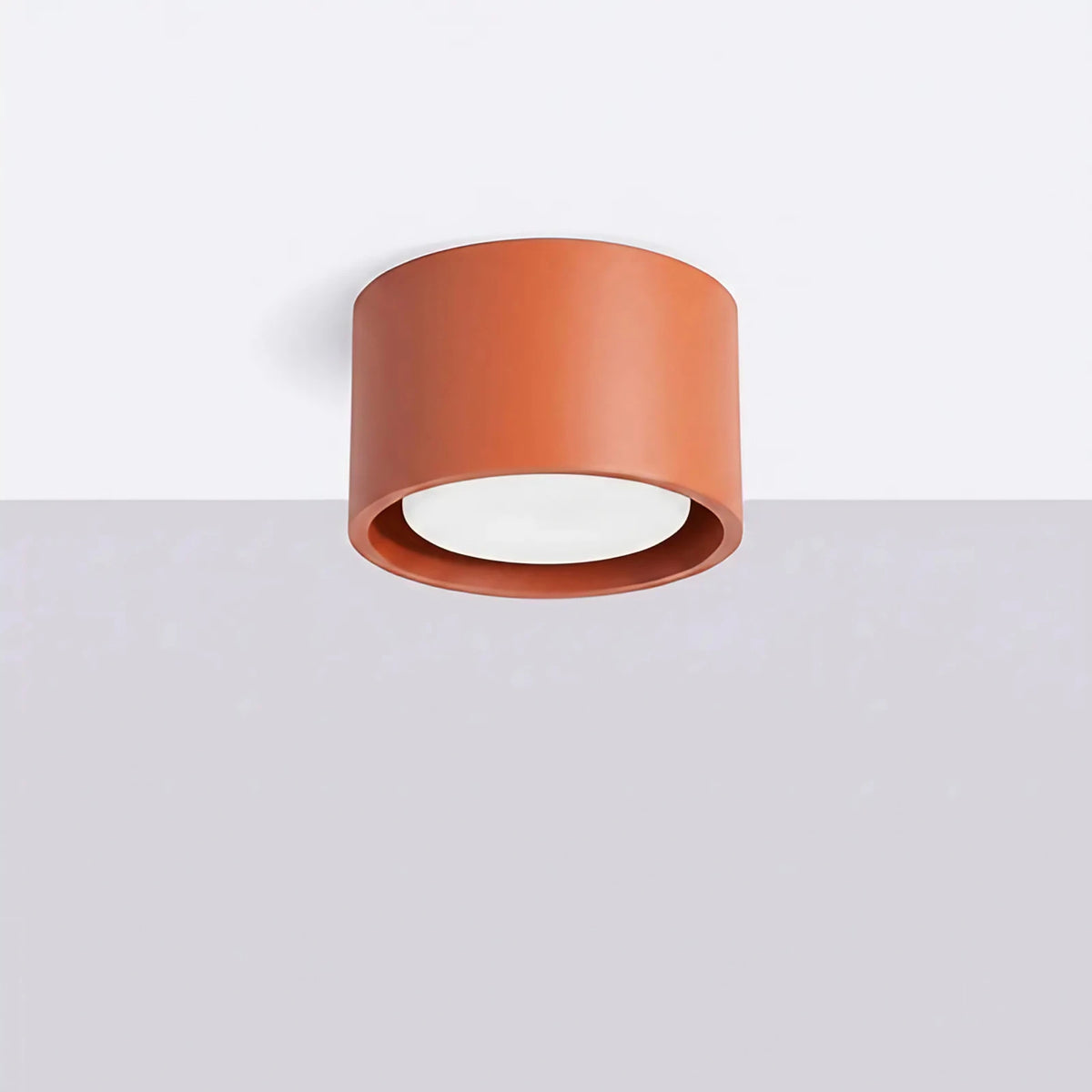 Plafonnier plat en aluminium, 1, 2 ou 3 spots, quatorze couleurs, rouge ocre