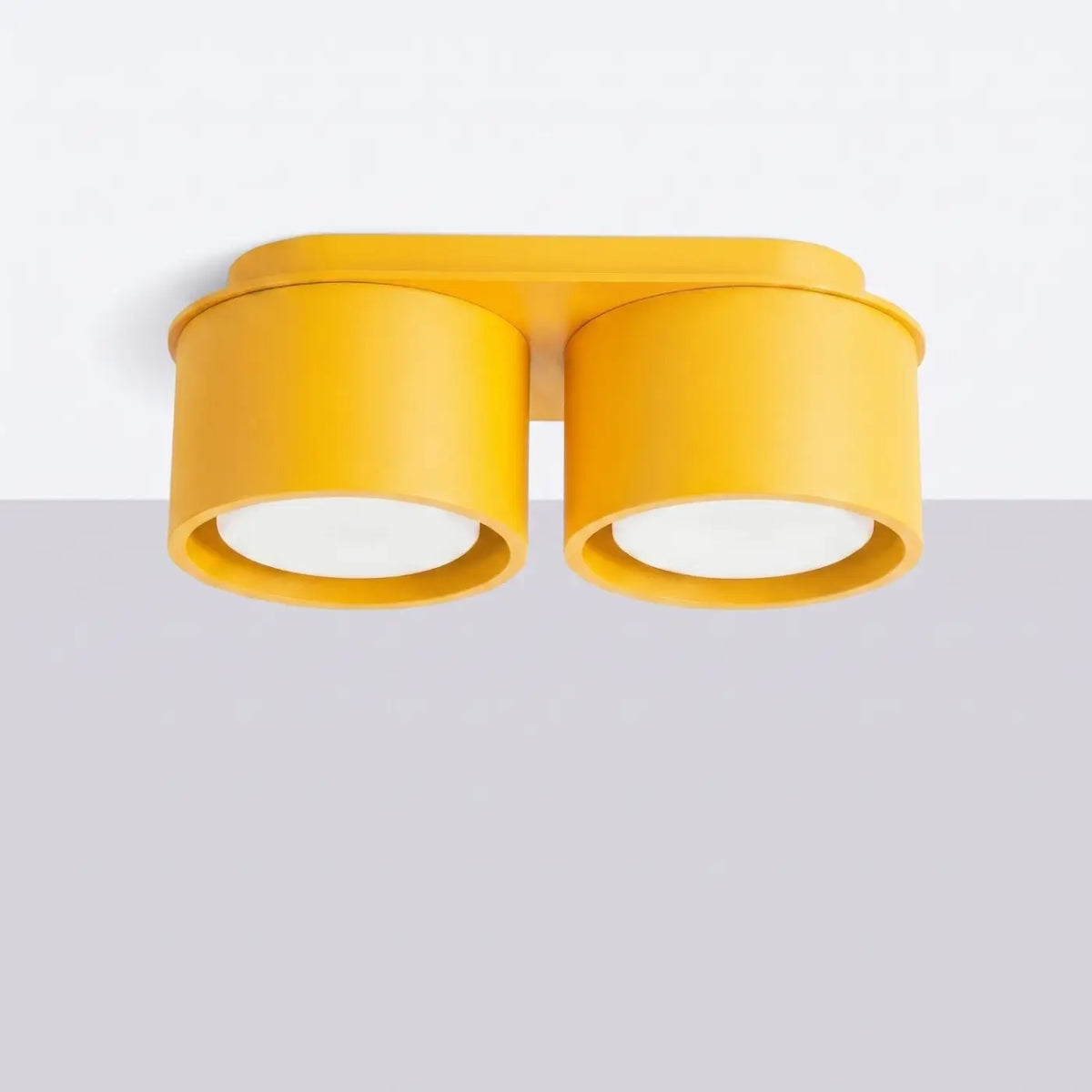 Plafonnier plat en aluminium, 1, 2 ou 3 spots, quatorze couleurs, jaune