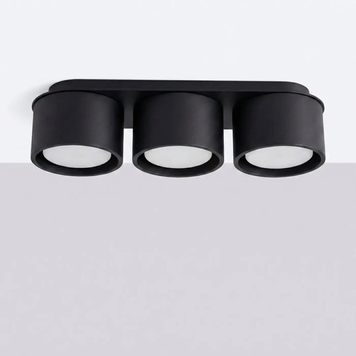 Plafonnier plat en aluminium, 1, 2 ou 3 spots, quatorze couleurs, noir