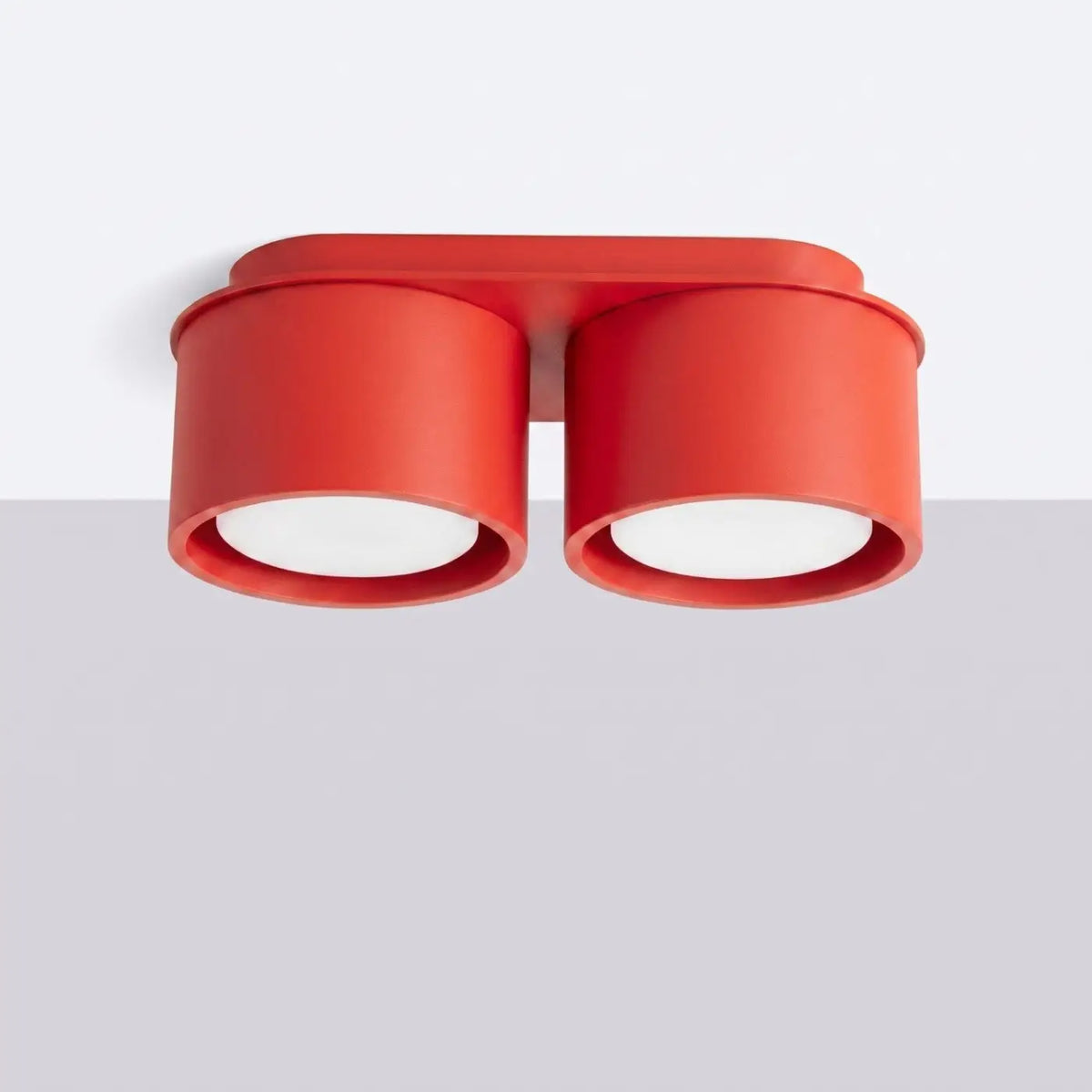 Plafonnier plat en aluminium, 1, 2 ou 3 spots, quatorze couleurs, rouge