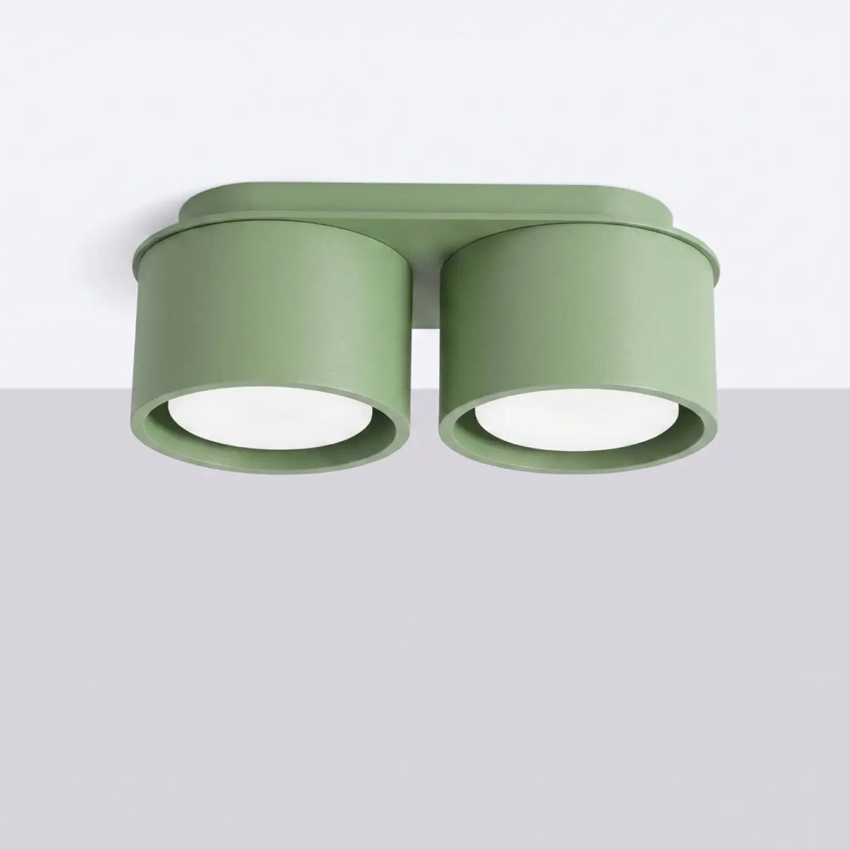 Plafonnier plat en aluminium, 1, 2 ou 3 spots, quatorze couleurs, sauge