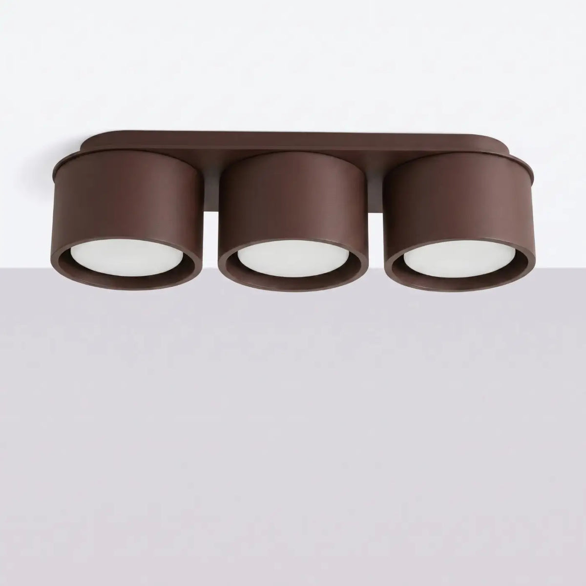 Plafonnier plat en aluminium, 1, 2 ou 3 spots, quatorze couleurs, marron