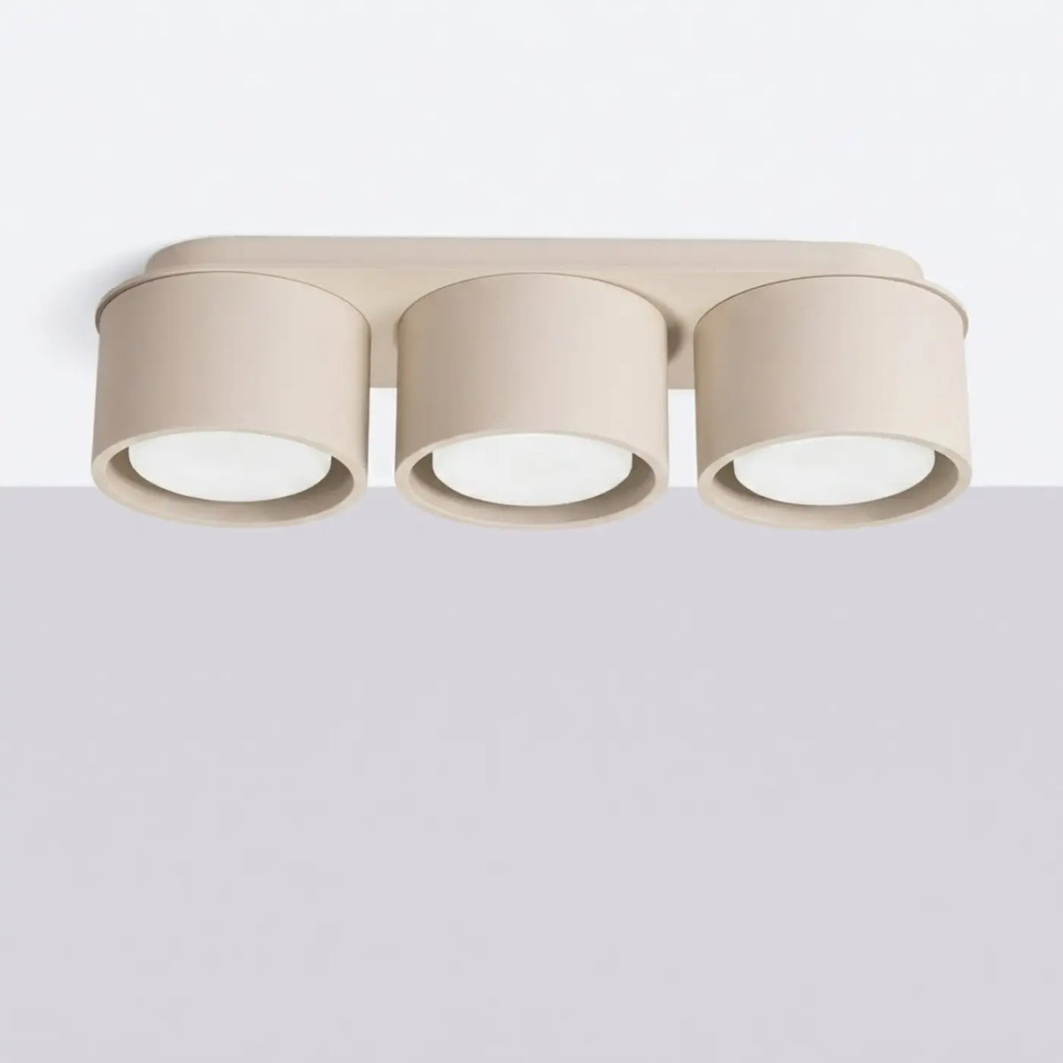 Plafonnier plat en aluminium, 1, 2 ou 3 spots, quatorze couleurs, taupe