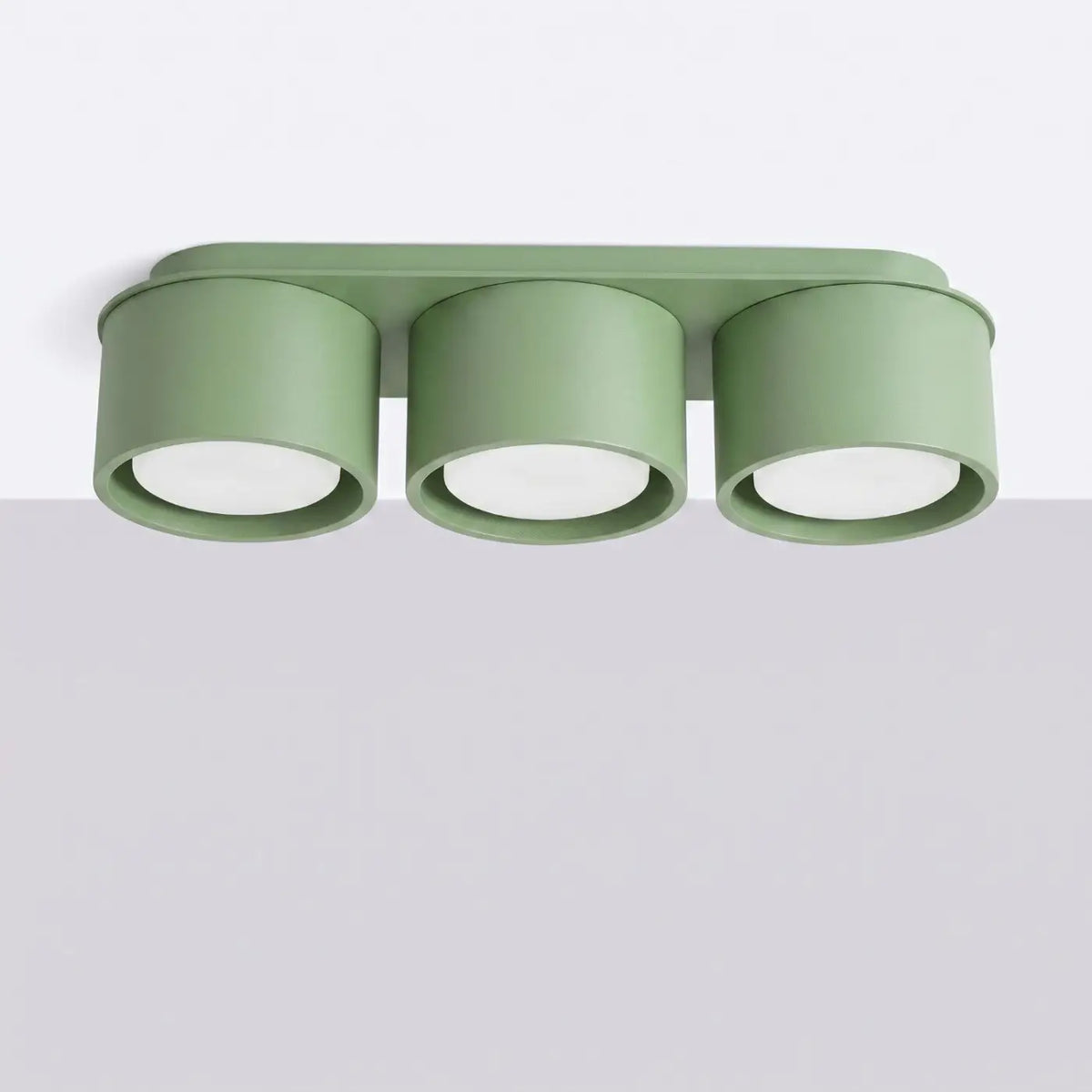Plafonnier plat en aluminium, 1, 2 ou 3 spots, quatorze couleurs, sauge