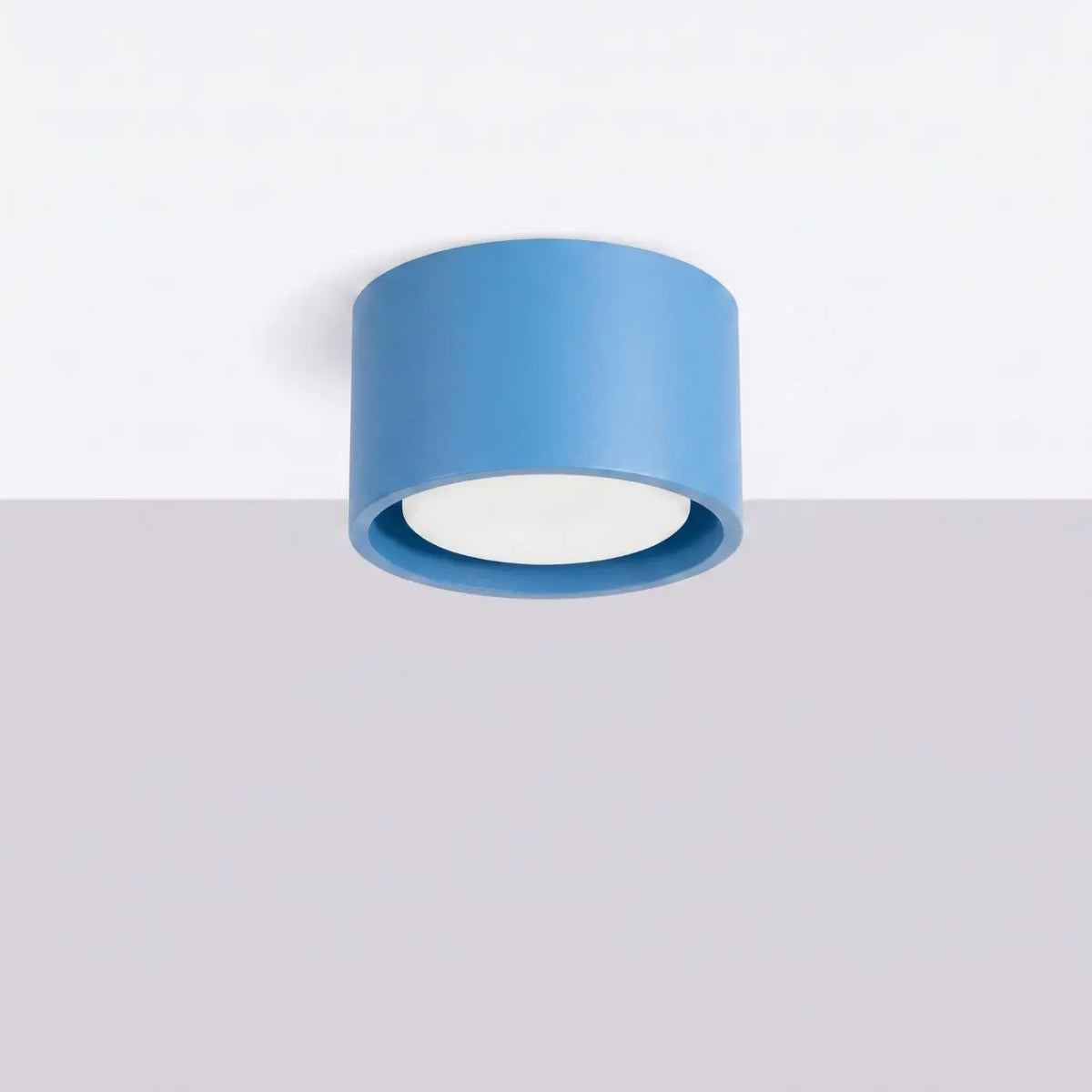 Plafonnier plat en aluminium, 1, 2 ou 3 spots, quatorze couleurs, bleu azur