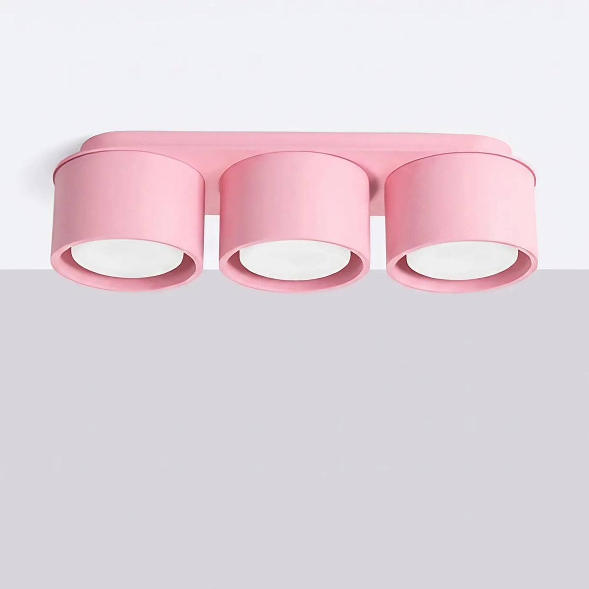Plafonnier plat en aluminium, 1, 2 ou 3 spots, quatorze couleurs, rose