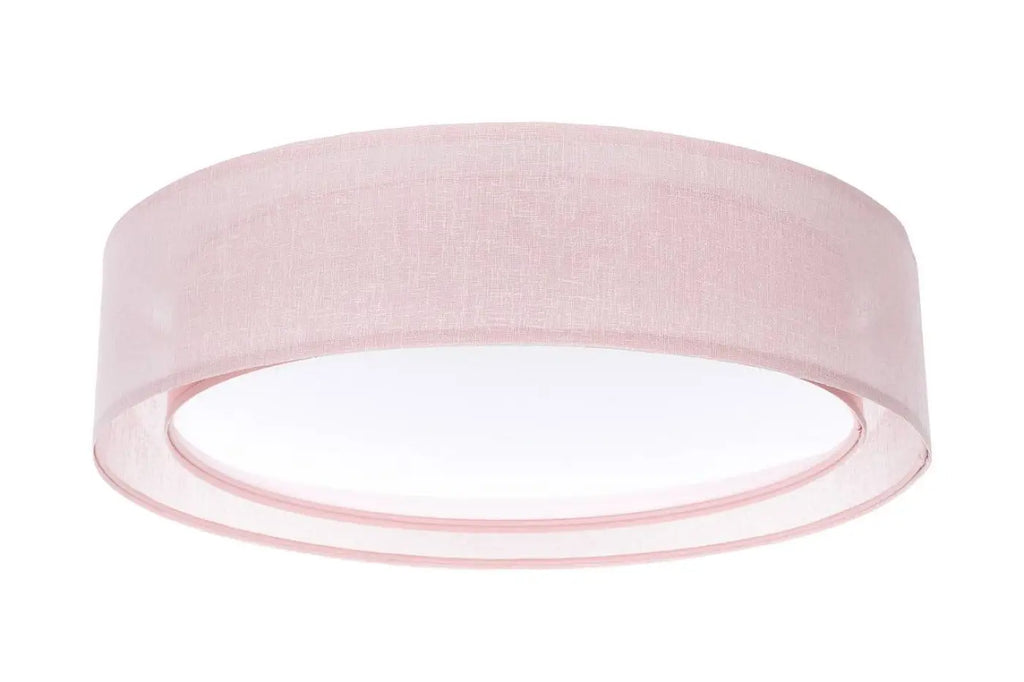 Plafonnier rond en tissu rose clair, 50 ou 60 cm