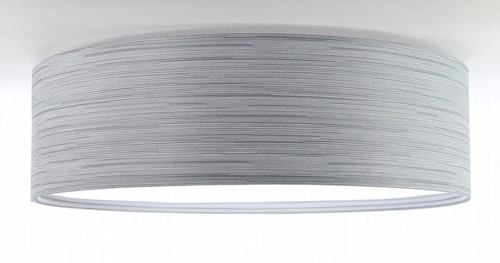 Plafonnier rond en tissu gris avec diffuseur, 50 cm