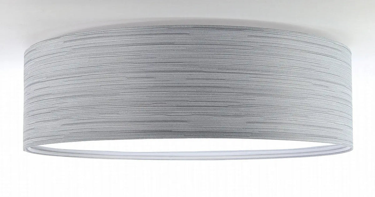 Plafonnier rond en tissu gris avec diffuseur, 50 cm