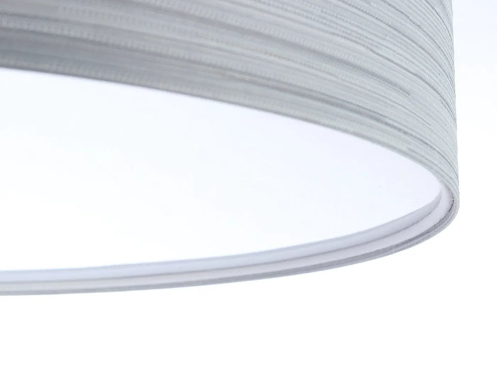 Plafonnier rond en tissu gris avec diffuseur, 50 cm
