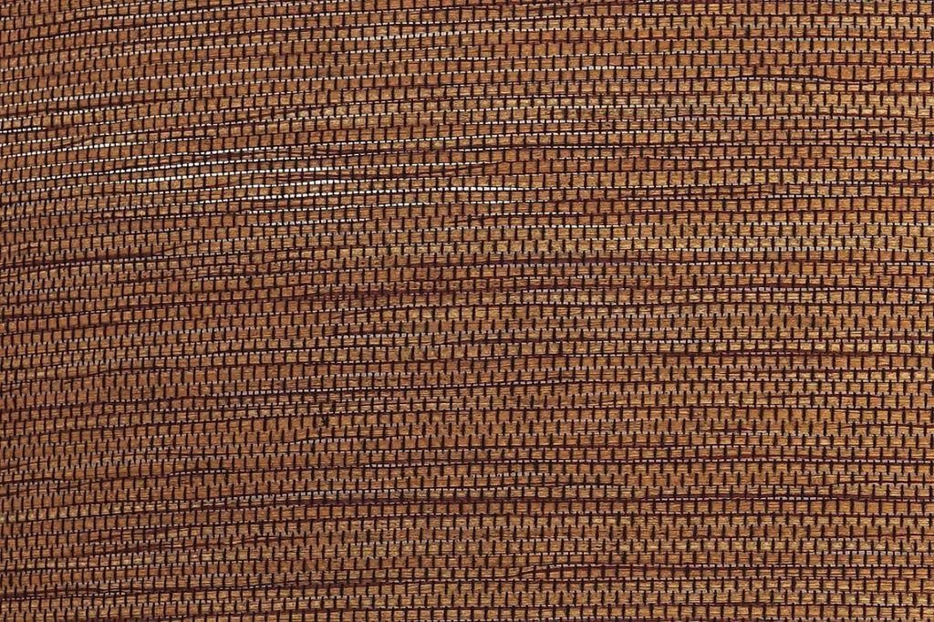 Plafonnier rond en tissu marron miel, aspect paille tressée