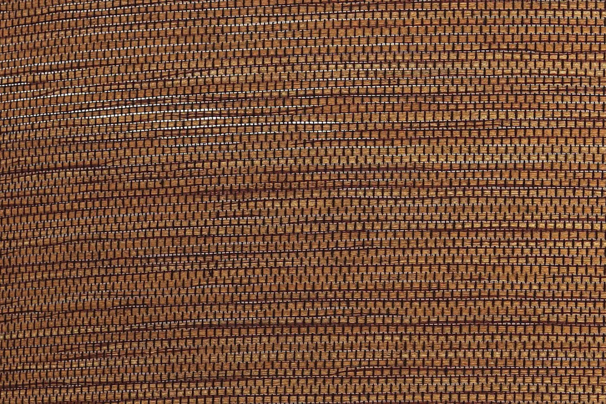 Plafonnier rond en tissu marron miel, aspect paille tressée