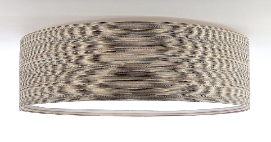 Plafonnier rond en tissu taupe texturé, 50 cm de diamètre