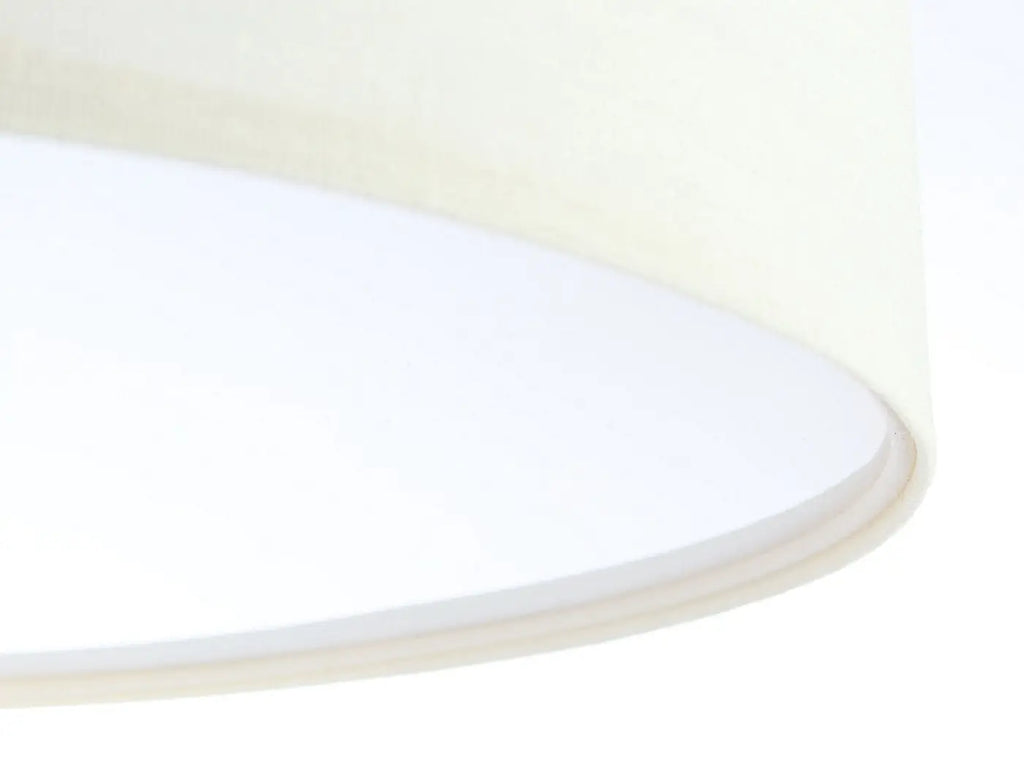 Plafonnier rond en tissu vanille texturé, 50 cm de diamètre