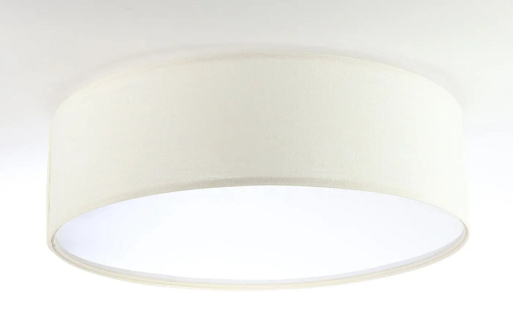 Plafonnier rond en tissu vanille texturé, 50 cm de diamètre