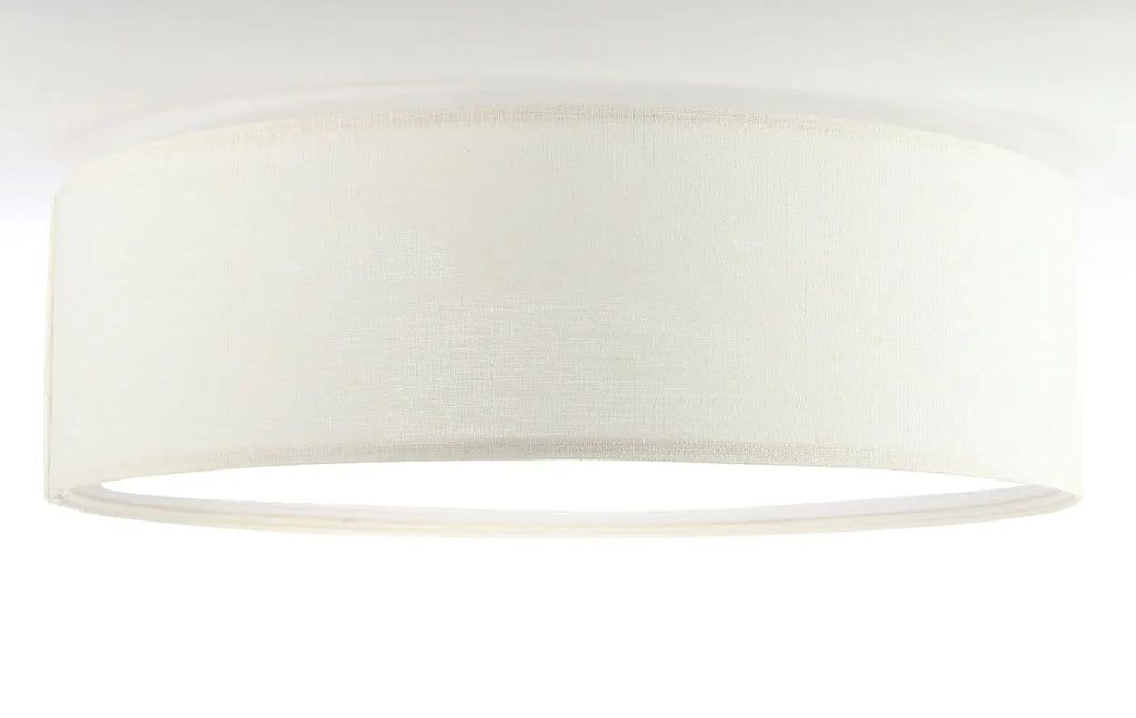 Plafonnier rond en tissu vanille texturé, 50 cm de diamètre