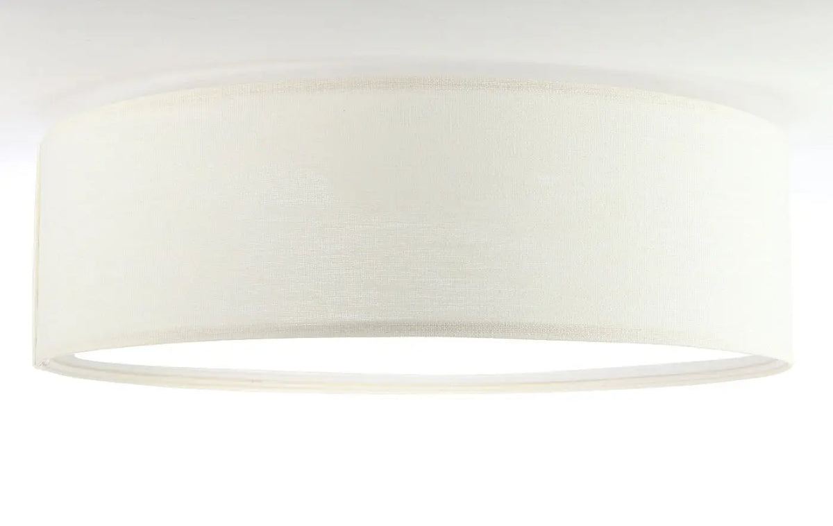 Plafonnier rond en tissu vanille texturé, 50 cm de diamètre