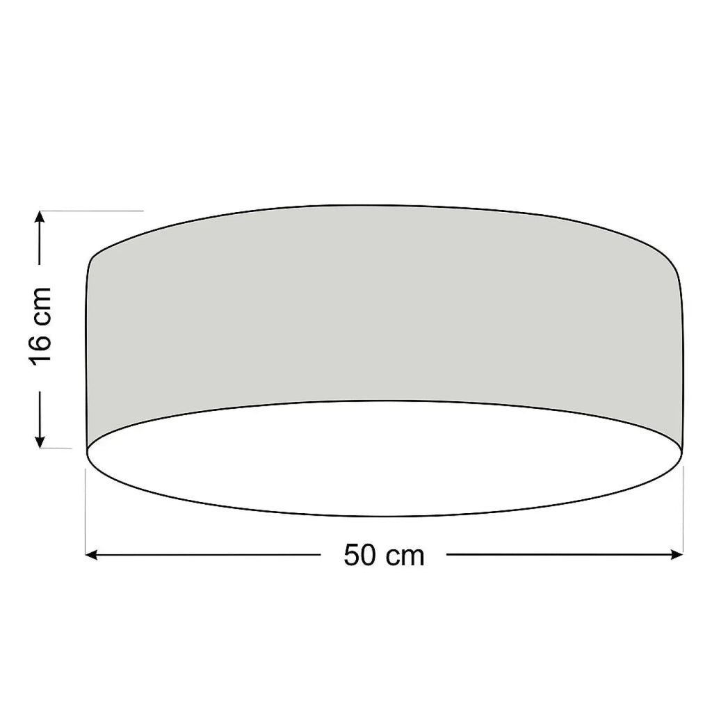 Plafonnier rond en tissu vanille texturé, 50 cm de diamètre