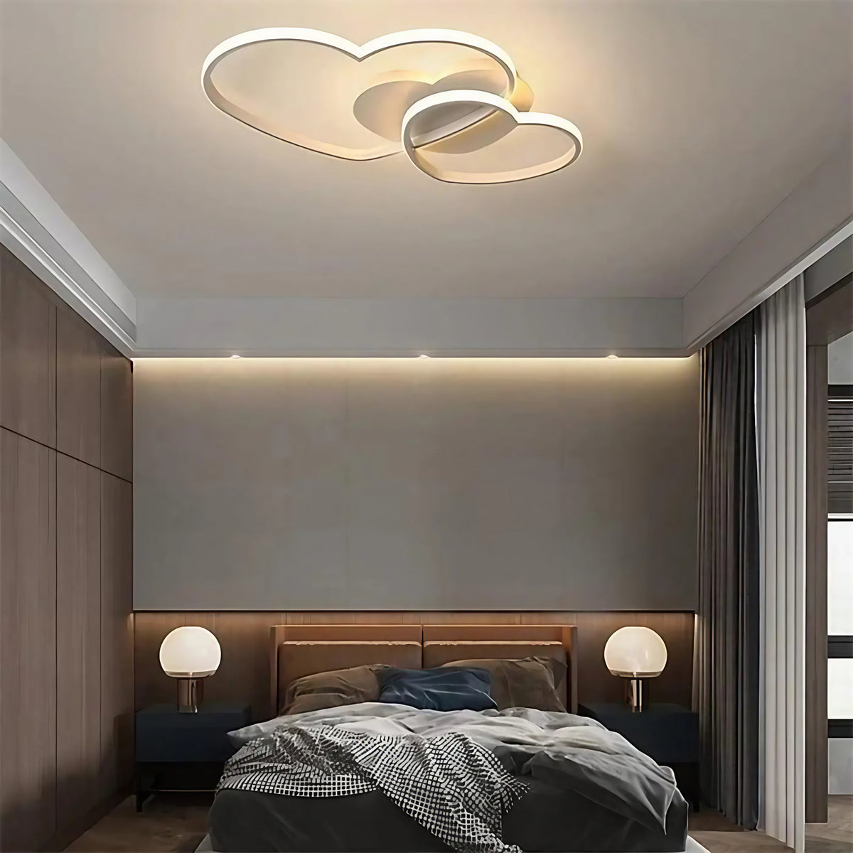 Plafonnier pour chambre, coloris rose, blanc ou doré, blanc