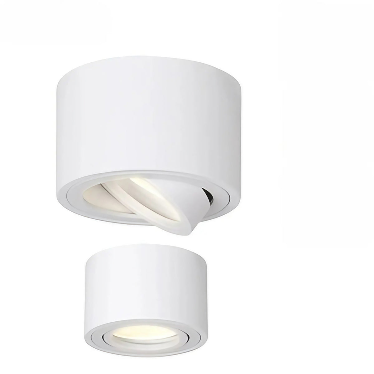 Plafonnier en saillie orientable, cylindre noir ou blanc, blanc