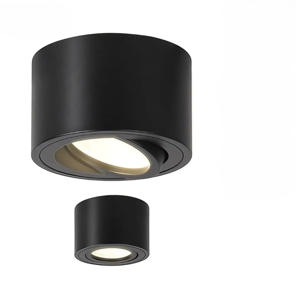 Plafonnier en saillie orientable, cylindre noir ou blanc, noir