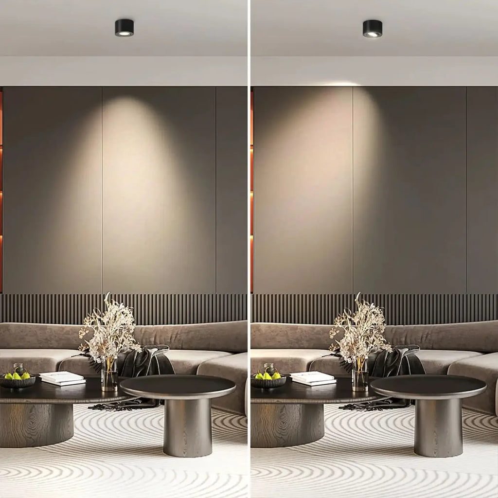 Plafonnier en saillie orientable, cylindre noir ou blanc