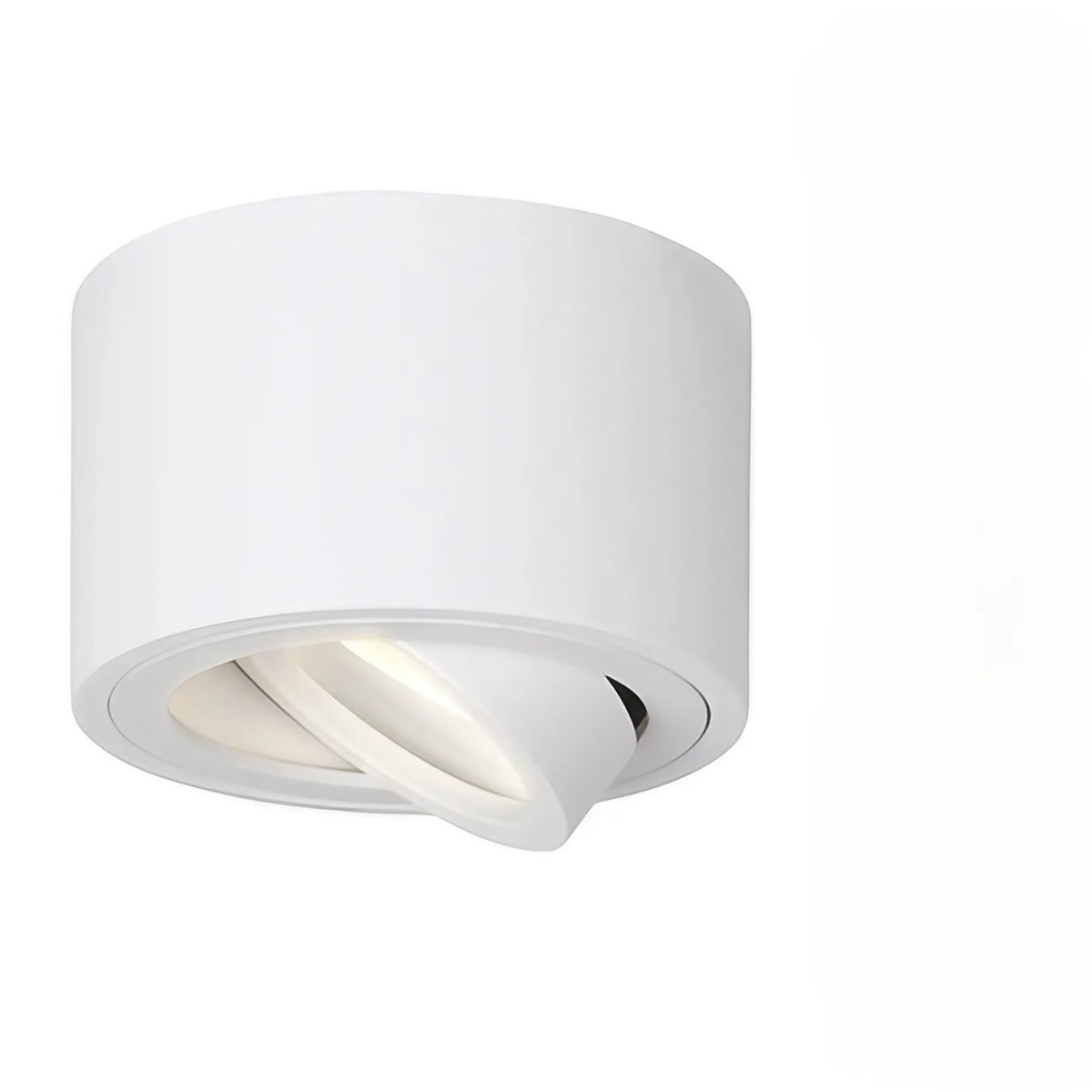 Plafonnier en saillie orientable, cylindre noir ou blanc, blanc