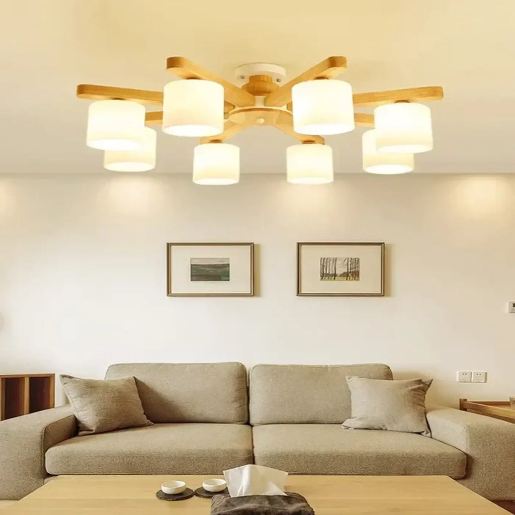 Plafonnier scandinave en bois et métal, quatre coloris, S à XL