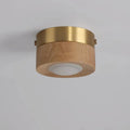 Plafonnier scandinave en bois naturel et laiton, beige ou marron, beige
