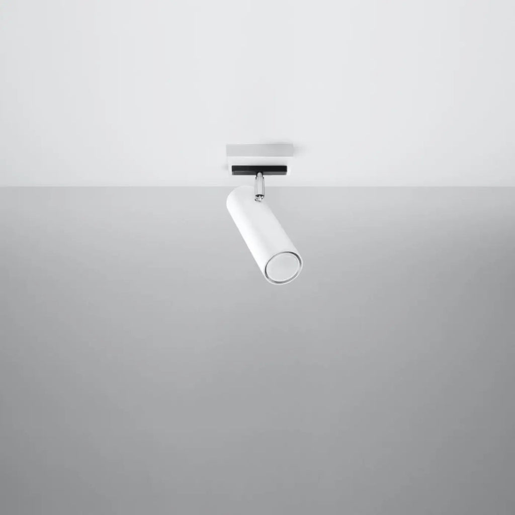 Plafonnier spot orientable en acier blanc, ampoule GU10