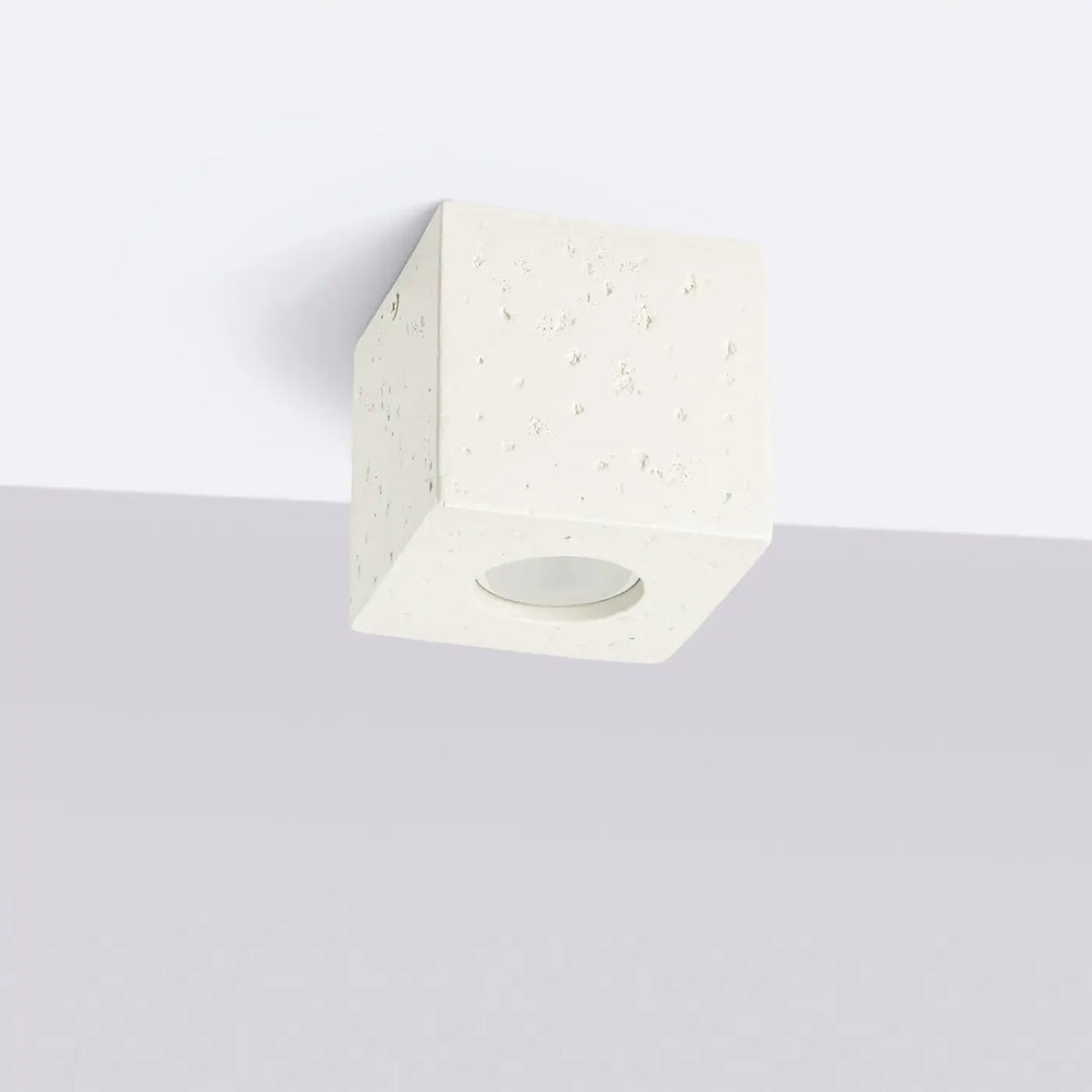 Plafonnier spot cube en aluminium, béton ou bois, GU10, beige