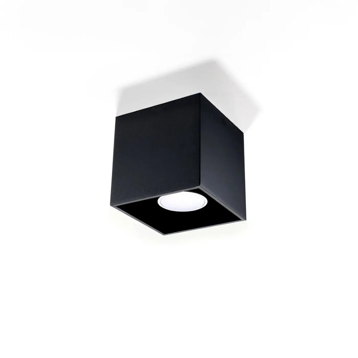 Plafonnier spot cube en aluminium, béton ou bois, GU10, noir