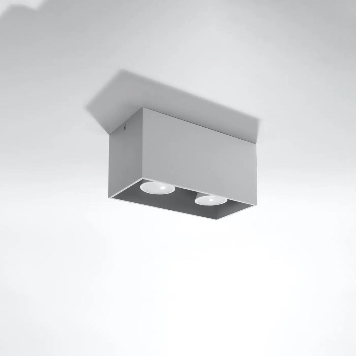 Plafonnier spot cube en aluminium, béton ou bois, GU10, gris