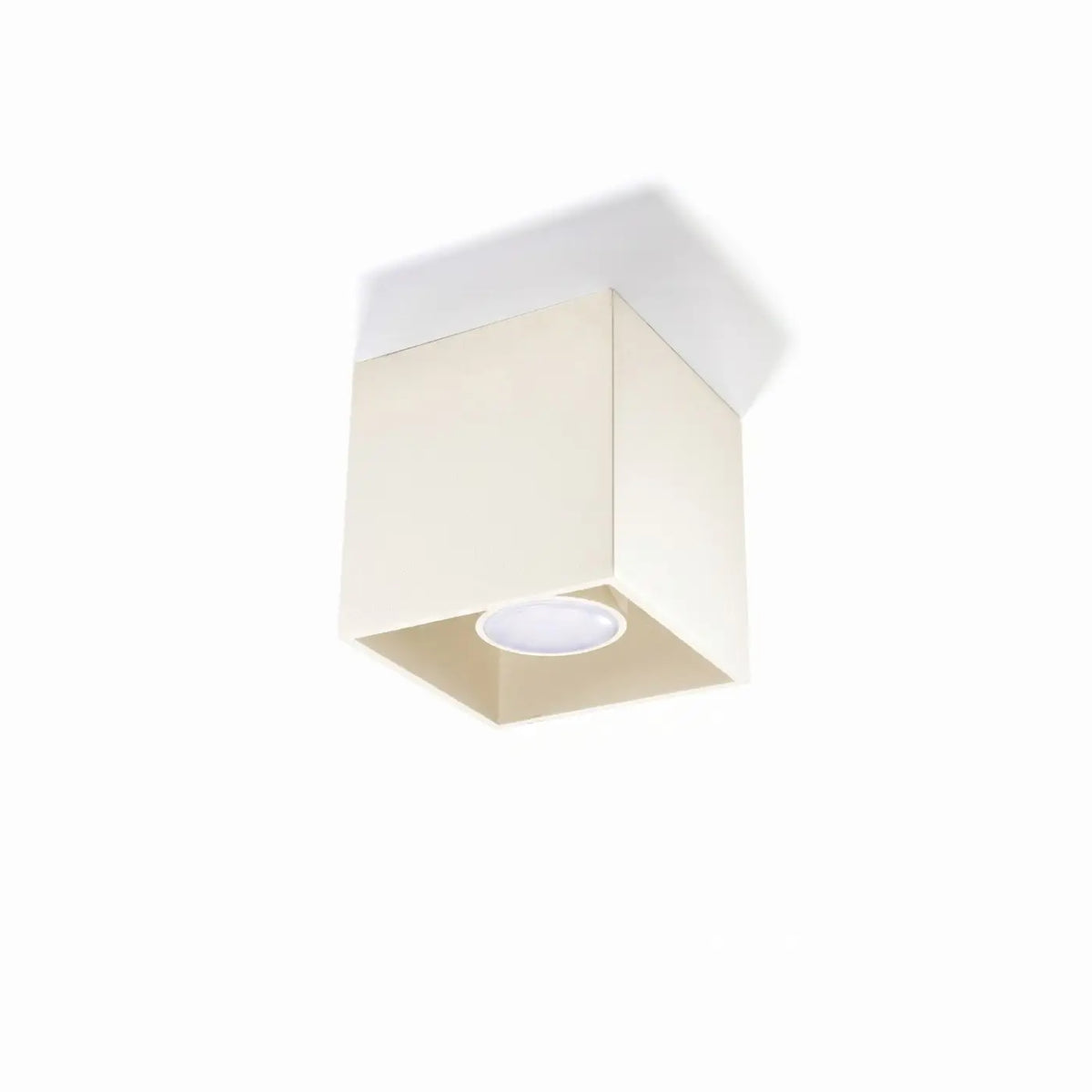 Plafonnier spot cube en aluminium, béton ou bois, GU10, beige