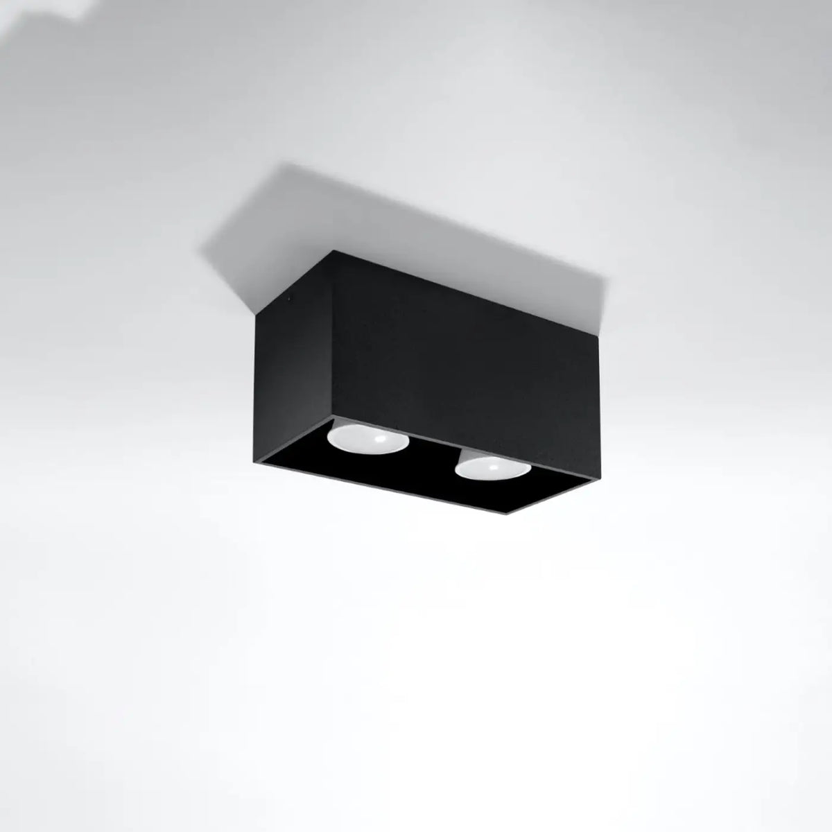 Plafonnier spot cube en aluminium, béton ou bois, GU10, noir