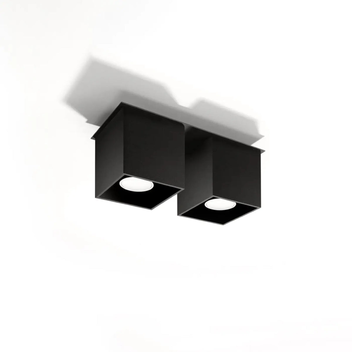 Plafonnier spot cube en aluminium, béton ou bois, GU10, noir