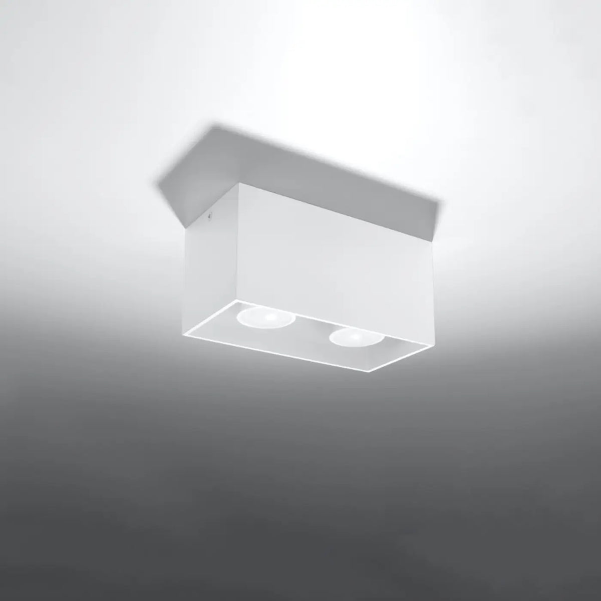 Plafonnier spot cube en aluminium, béton ou bois, GU10, blanc