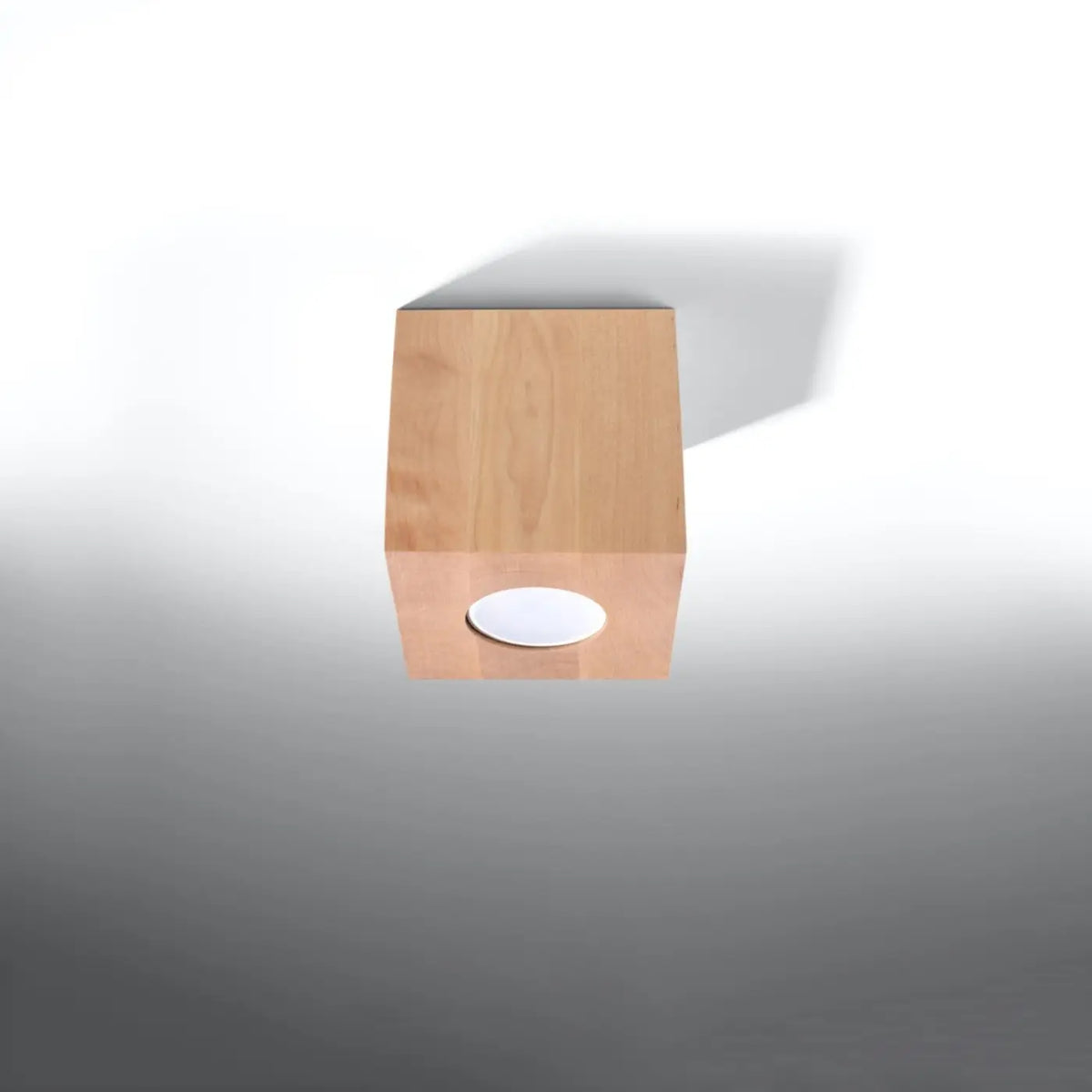 Plafonnier spot cube en aluminium, béton ou bois, GU10, bois naturel
