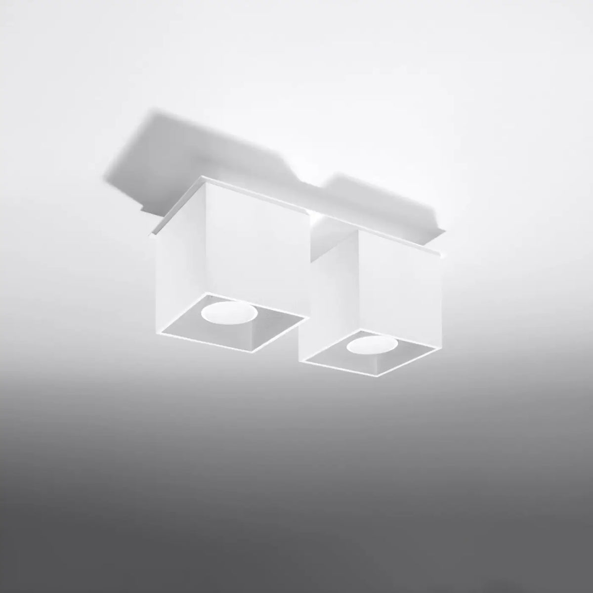 Plafonnier spot cube en aluminium, béton ou bois, GU10, blanc