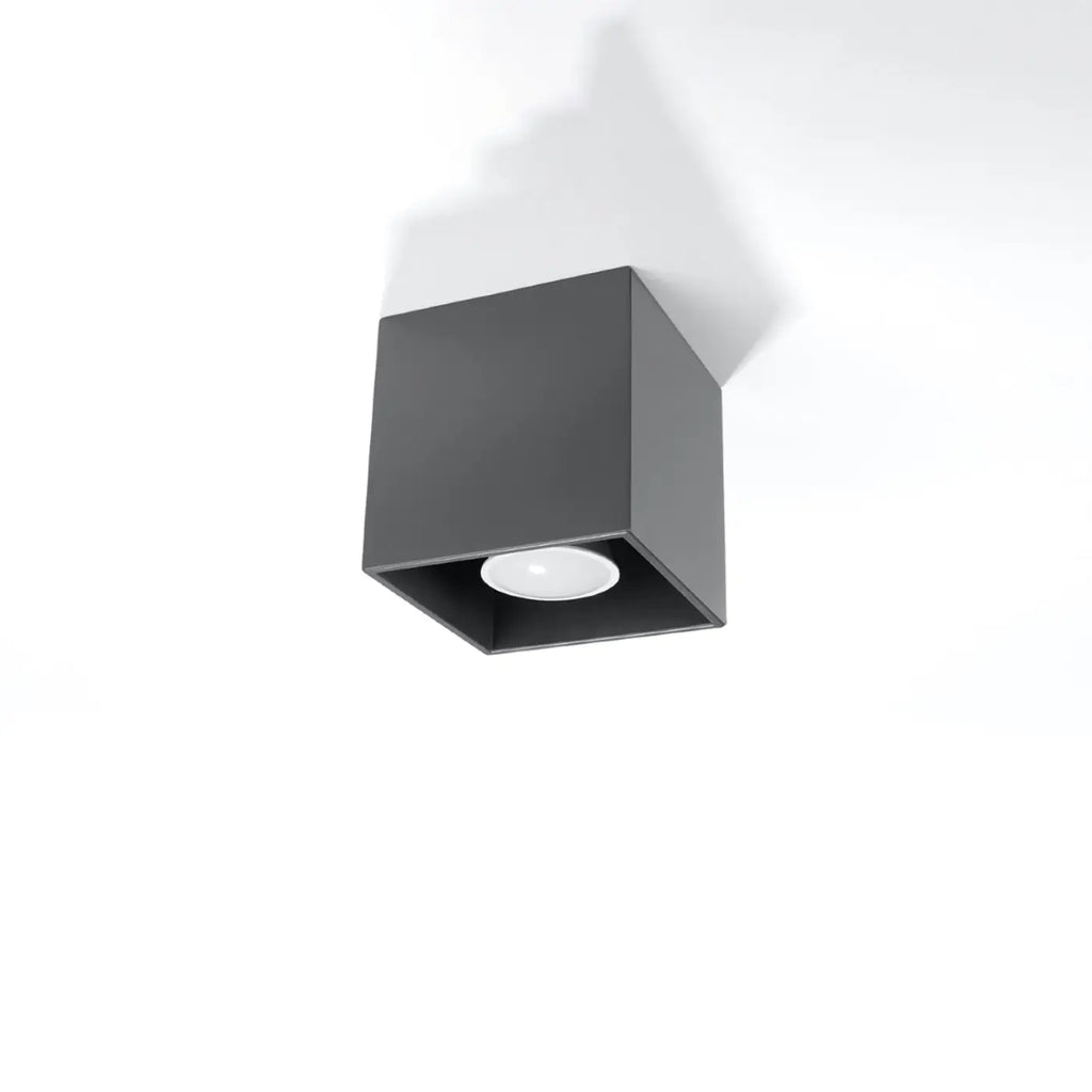 Plafonnier spot cube en aluminium, béton ou bois, GU10, anthracite