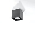 Plafonnier spot cube en aluminium, béton ou bois, GU10, anthracite